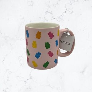 Gummy Bear Theme Pink Ceramic Hot Cold Mug Cup 18oz by Eccolo
